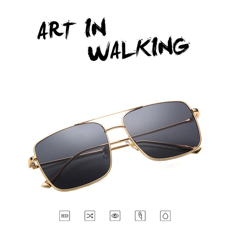 2021 newest fashion metal square oversize trendy sunglasses women men eyewear shade vintage sun glasses wholesale custom goggles