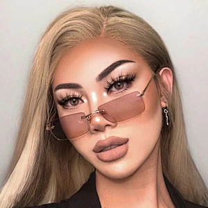 2021 newest fashion square small frame rimless sunglasses women men eyewear shade vintage sun glasses wholesale custom goggles