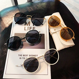 fashionable retro round frame sunglasses women men newest shades  sun glasses  wholesale custom eyewear 2021 trendy goggle