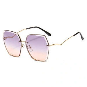 fashion rimless retro round sunglasses women men newest shades sun glasses oversized wholesale custom eyewear 2021 trendy goggle