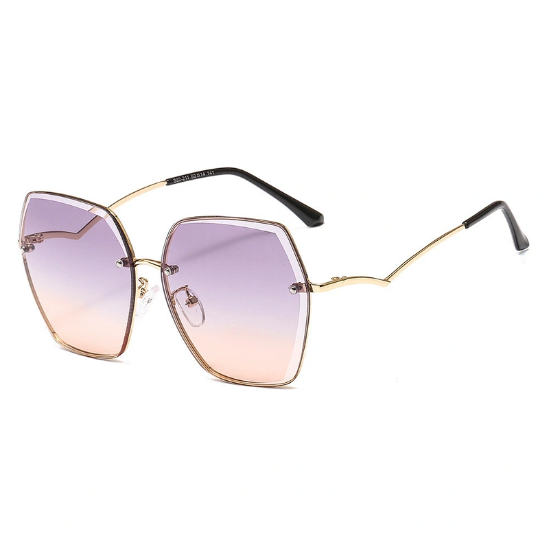 fashion rimless retro round sunglasses women men newest shades sun glasses oversized wholesale custom eyewear 2021 trendy goggle