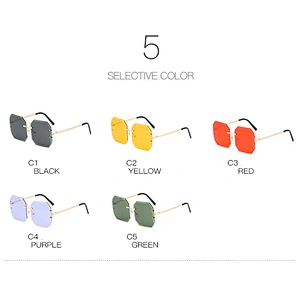 fashion rimless sunglasses women men newest shades retro square sun glasses wholesale custom eyewear 2021 trendy goggle
