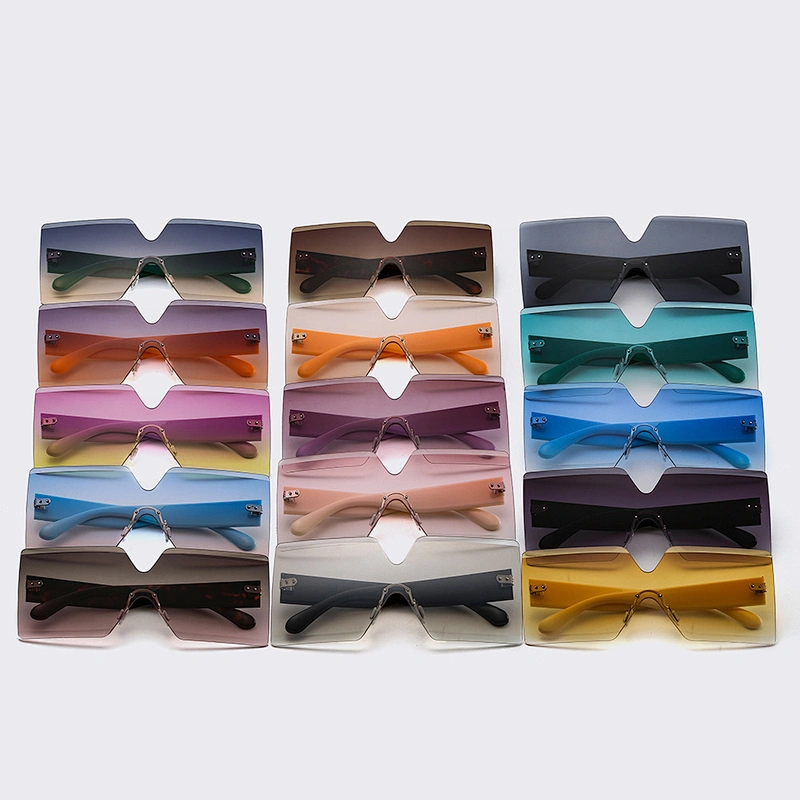 Oversized rimless hot sales fashion sunglasses women newest shades  sun glasses wholesale custom eyewear 2021
