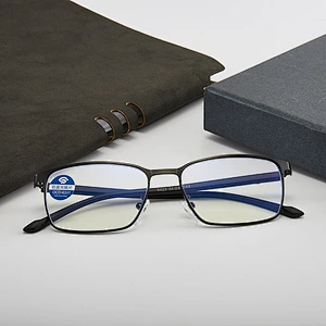 Metal anti-blue reading glasses for elderly men reading glasses for business farsightedness reading glasses
