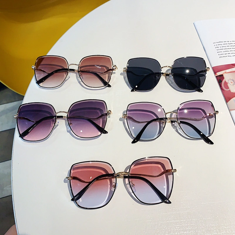 fashion rimless retro sunglasses women men newest shades oversized  sun glasses  wholesale custom eyewear 2021 trendy goggle
