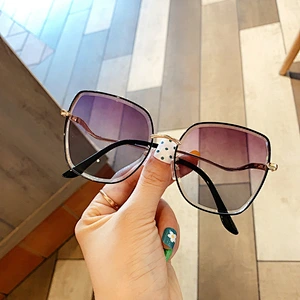 fashion rimless retro sunglasses women men newest shades oversized  sun glasses  wholesale custom eyewear 2021 trendy goggle