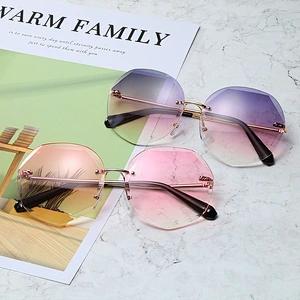 Newest fashion polygon trimming celebrity gradient sunglasses wholesale women men eyewear shade sun glasses custom goggles