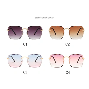 2021 gradient sunglassess sunglasses women men newest shades rimless sun glasses oversized wholesale custom eyewear