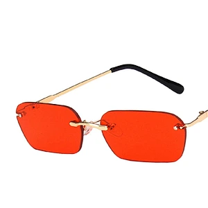 2021 newest fashion small frame rimless hip hop sunglasses women men eyewear shade vintage sun glasses wholesale custom goggles