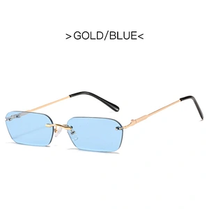 2021 newest fashion rimless polygonal sunglasses women men eyewear shade vintage trendy sun glasses wholesale custom goggles