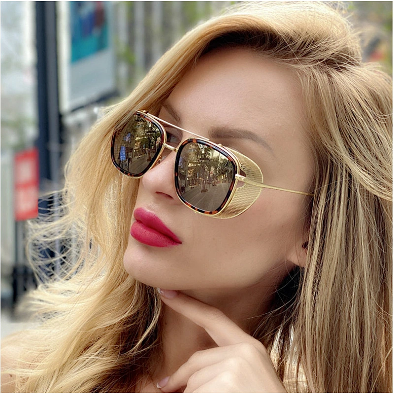 retro steampunk sunglasses women men newest shades fashionable metal sun glasses wholesale custom eyewear 2021 trendy goggles