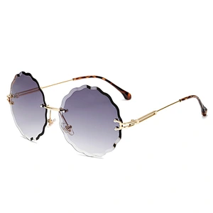 fashionable 2021 rimless retro sunglasses newest women men shades UV luxury sun glasses wholesale custom eyewear trendy goggle