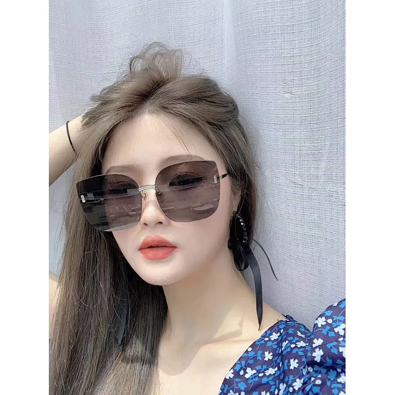 fashion rimless retro round sunglasses women men newest shades cat eye sun glasses  wholesale custom eyewear 2021 trendy goggle