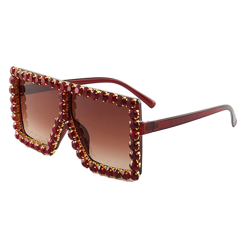 2021 Newest fashion oversize rhinestone personality sunglasses women men eyewear shade sun glasses wholesale custom goggles
