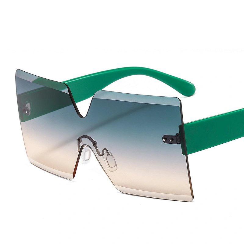 Oversized rimless hot sales fashion sunglasses women newest shades  sun glasses wholesale custom eyewear 2021