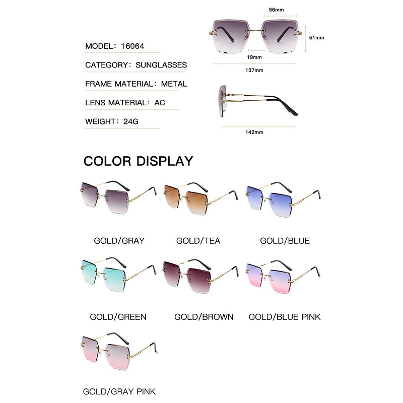 fashion sunglasses women men newest shadess retro rimless sun glasses  wholesale custom eyewear 2021goggles