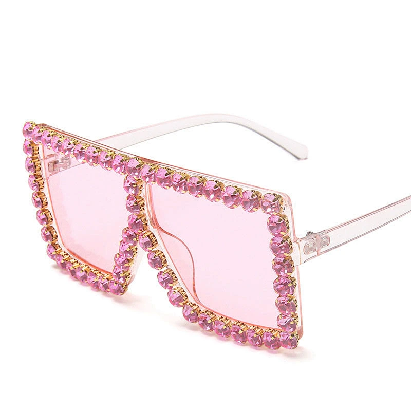2021 newest fashion big frame diamond trendy sunglasses women men eyewear shade vintage sun glasses wholesale custom goggles
