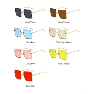 2021 Newest trendy square oversize trimming personality sunglasses wholesale women men eyewear shade sun glasses custom goggles