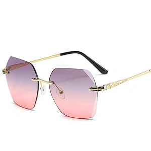 Rimless trimming personality ladies polygon gradient sunglasses women men eyewear shade sun glasses wholesale custom goggles