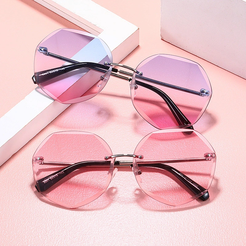 fashionable sunglasses women men newest rimless photochromic retro  shades sun glasses wholesale custom eyewear 2021 goggles