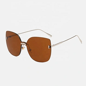 fashionable sunglasses women men newest shades rimless cat eye sun glasses oversized wholesale custom eyewear 2021 goggles