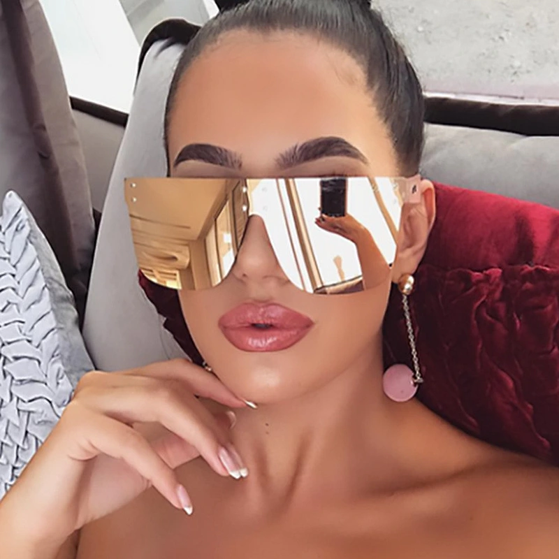 2021 newest fashion big frame colorful siamese sunglasses women men eyewear shade vintage sun glasses wholesale custom goggles