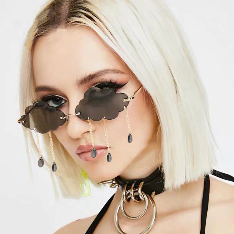fashions rimless cloud shape sunglasses women men newest shades retro sun glasses wholesale custom eyewear 2021 trendy goggles