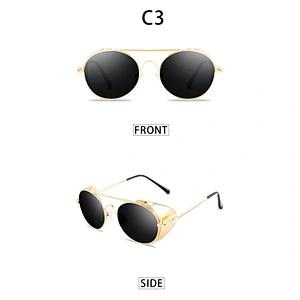 retro metal steampunk sunglasses women men newest shades fashion round sun glasses wholesale custom eyewear 2021 trendy goggles