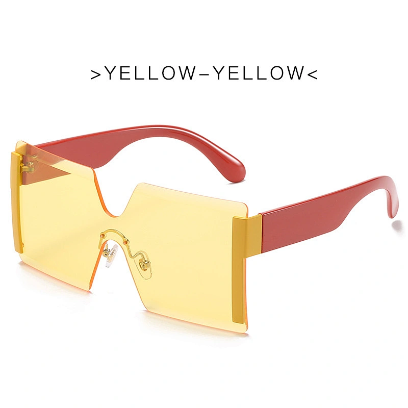 2021 newest fashion trendy rimless one-piece oversize sunglasses women men eyewear shade sun glasses wholesale custom goggles