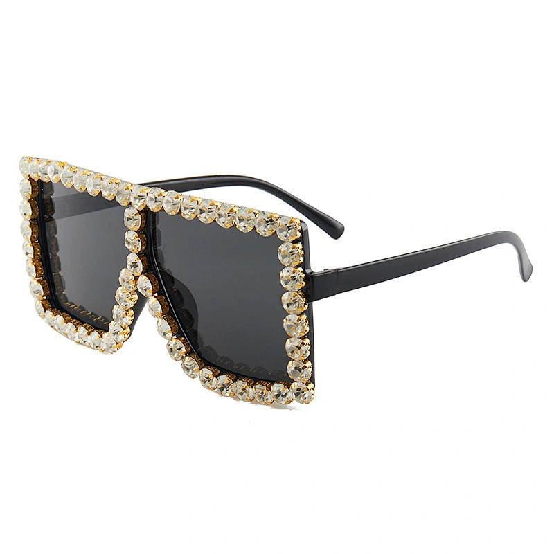 2021 Newest fashion oversize rhinestone personality sunglasses women men eyewear shade sun glasses wholesale custom goggles
