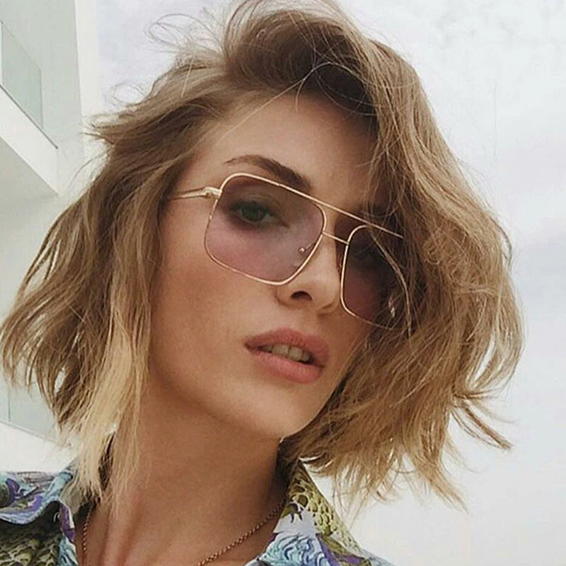 2021 newest fashion metal square oversize trendy sunglasses women men eyewear shade vintage sun glasses wholesale custom goggles