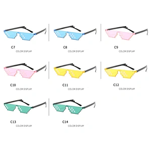 fashionable colorful mosaic sunglasses women men newest shades retro sun glasses wholesale custom eyewear 2021 trendy goggle