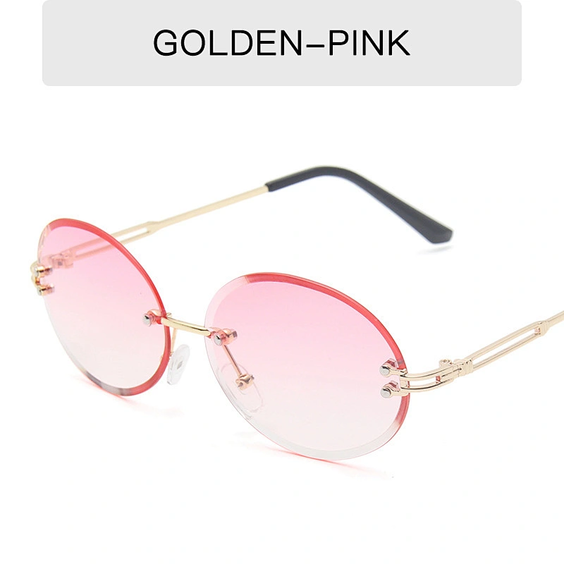 2021 newest fashion rimless oval gradient sunglasses women men eyewear shade trendy sun glasses wholesale custom goggles