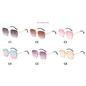 fashionable sunglasses women men newest shades square photochromic rimless sun glasses wholesale custom  eyewear 2021 goggles