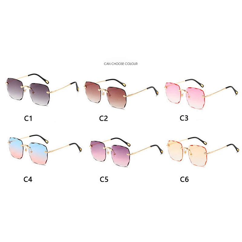 fashionable sunglasses women men newest shades square photochromic rimless sun glasses wholesale custom  eyewear 2021 goggles