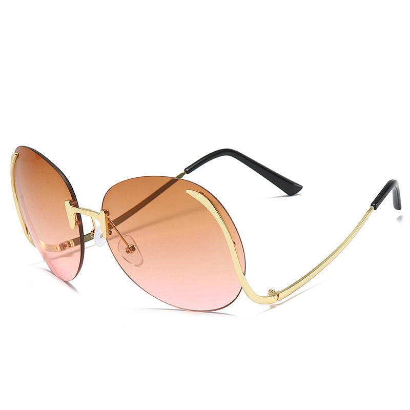 fashion ocean piece sunglasses women men newest shades rimless colorful sun glasses  wholesale custom eyewear 2021 trendy goggle