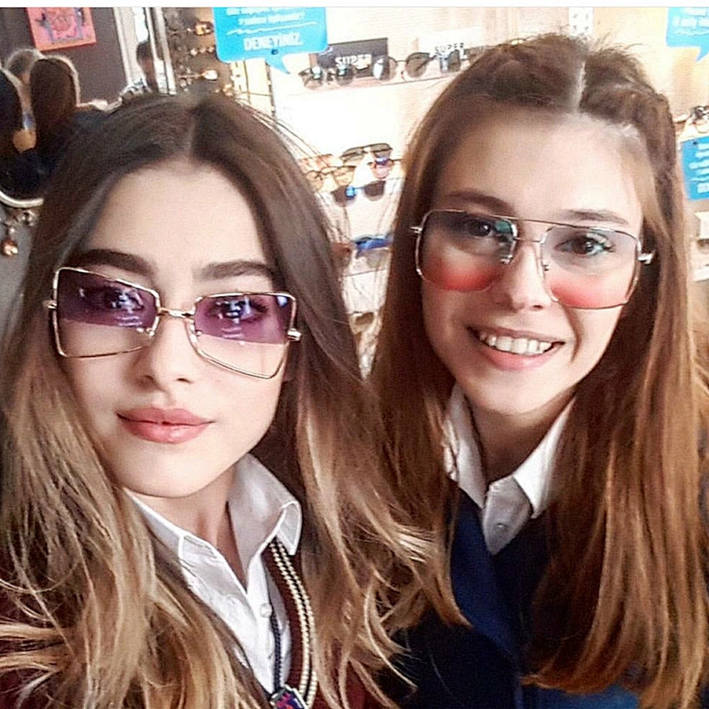 2021 newest fashion metal square oversize trendy sunglasses women men eyewear shade vintage sun glasses wholesale custom goggles