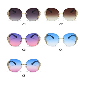 fashion rimless diamond luxury sunglasses women men newest shades retro sun glasses  wholesale custom eyewear 2021 trendy goggle