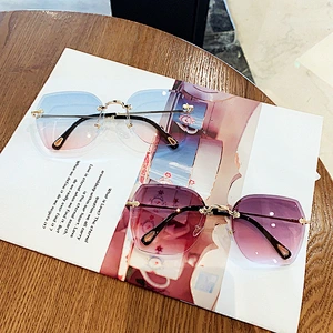 rimless retro polarized sunglasses women men newest shades retro sun glasses wholesale custom eyewear 2021 trendy goggle