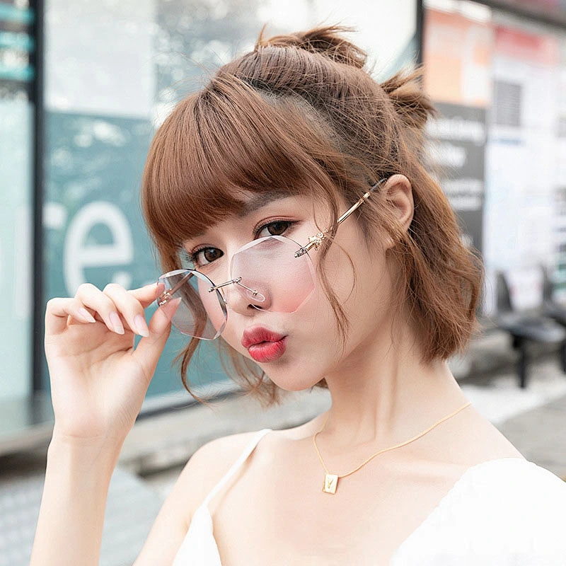 fashionable sunglasses women men newest shades retro mental frameless sun glasses wholesale custom eyewear 2021china goggles