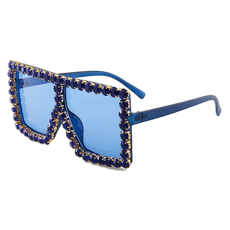2021 Newest fashion oversize rhinestone personality sunglasses women men eyewear shade sun glasses wholesale custom goggles