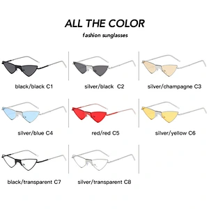 Luxury cat eye sunglasses women men newest shades fashion retro triangle sun glasses  wholesale custom eyewear 2021 trendy glass