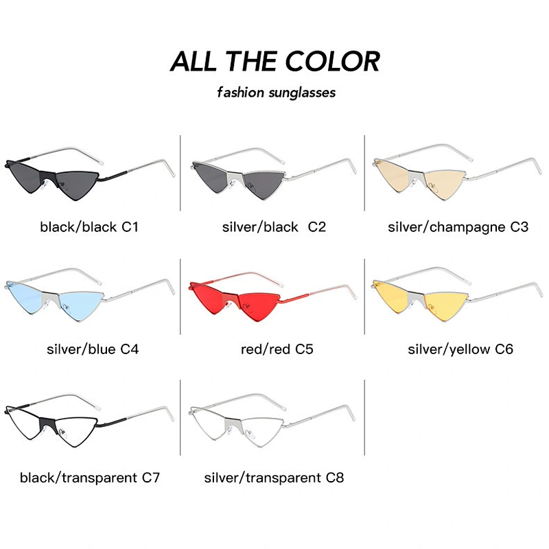 Luxury cat eye sunglasses women men newest shades fashion retro triangle sun glasses  wholesale custom eyewear 2021 trendy glass