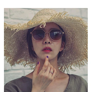 fashion metal round sunglasses women men newest shades ocean piece sun glasses wholesale custom eyewear 2021 trendy goggles