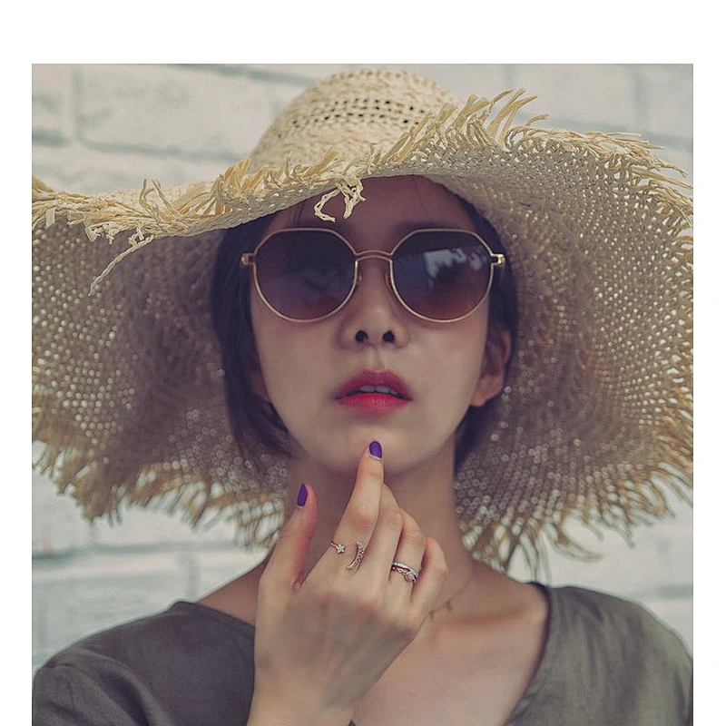 fashion metal round sunglasses women men newest shades ocean piece sun glasses wholesale custom eyewear 2021 trendy goggles