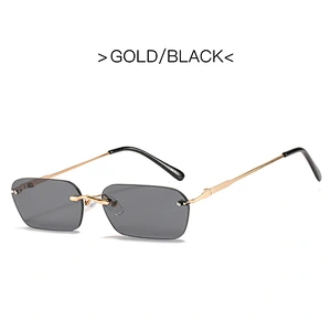 2021 newest fashion rimless polygonal sunglasses women men eyewear shade vintage trendy sun glasses wholesale custom goggles