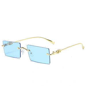 Newest fashion rimless trimming small square ladies sunglasses women men eyewear shade sun glasses wholesale custom goggles