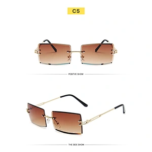 fashion  sunglasses women men newest shades vintage cut-edge ladies square net red gradient color sun glasses shade cross-border