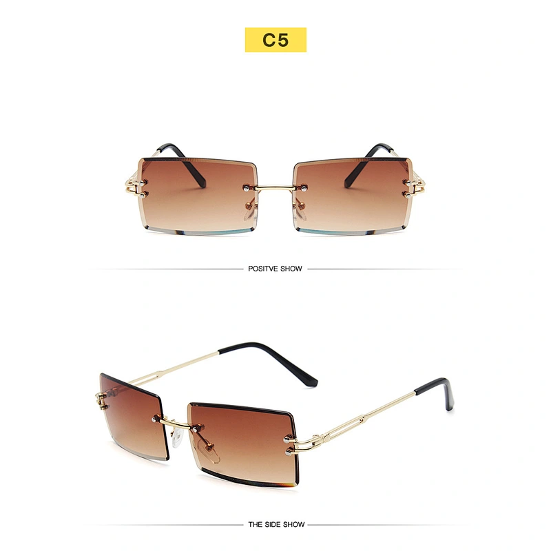 fashion  sunglasses women men newest shades vintage cut-edge ladies square net red gradient color sun glasses shade cross-border