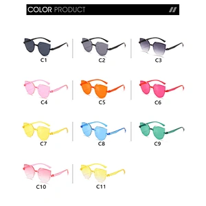 rimless jell transparent sunglasses women men newest shades color sun glasses wholesale custom eyewear 2021 trendy goggles